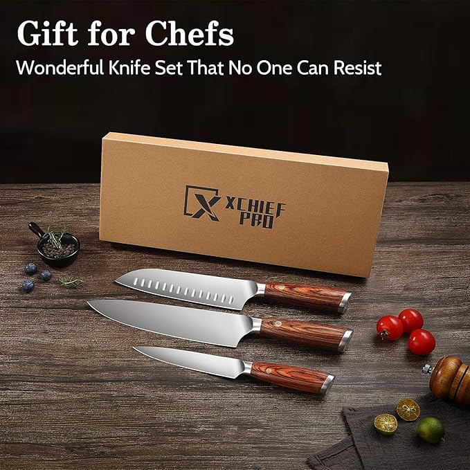 Set Cuchillos Cocina 3 Piezas Acero Inoxidable miniatura 7