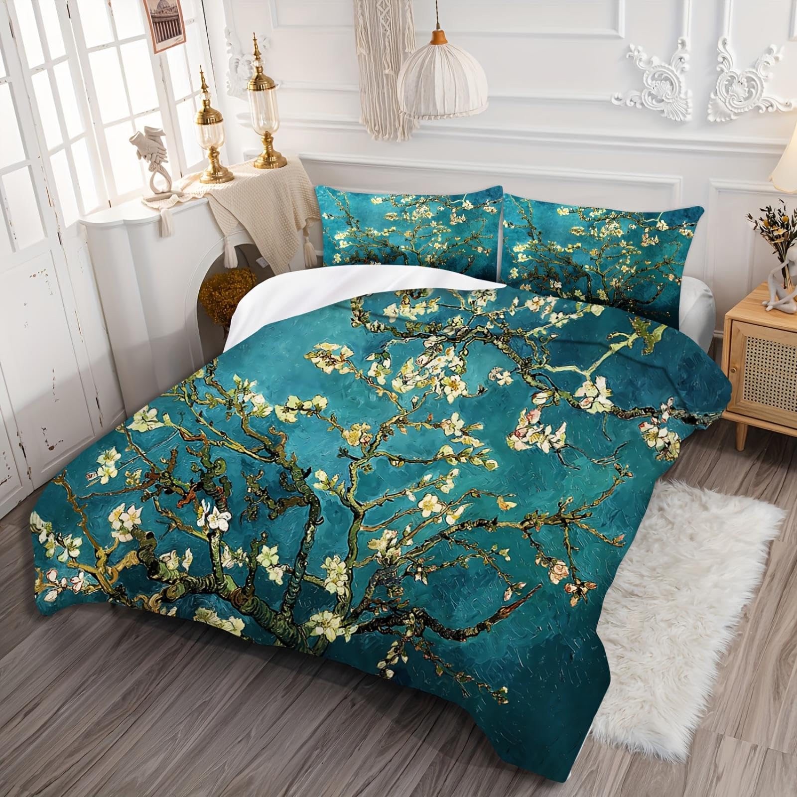 Housse de couette fleurs de prunier pour réchauffer l'ambiance de la chambre en hiver