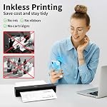 HPRT Inkless Portable Printer Wireless for Travel,Thermal Printer Supports 8.5" x 11" US Letter&A4&A5,Compatible with iOS,Android, Laptop, MT620,203 DPI,Black