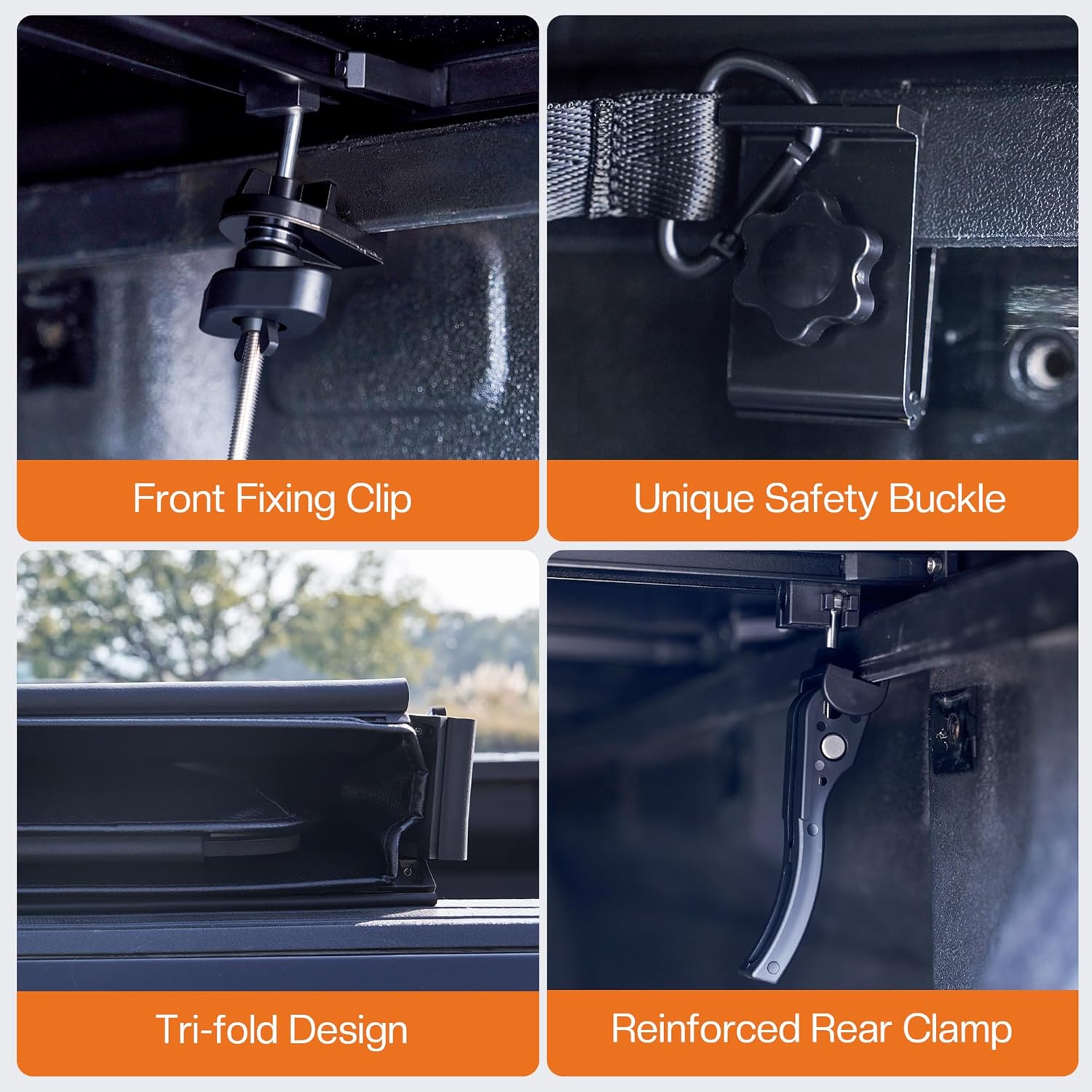 Albott 4.5 FT Soft Tri-fold Truck Bed Tonneau Cover Compatible with 2022–2026 Ford Maverick Bed Cover for Trucks