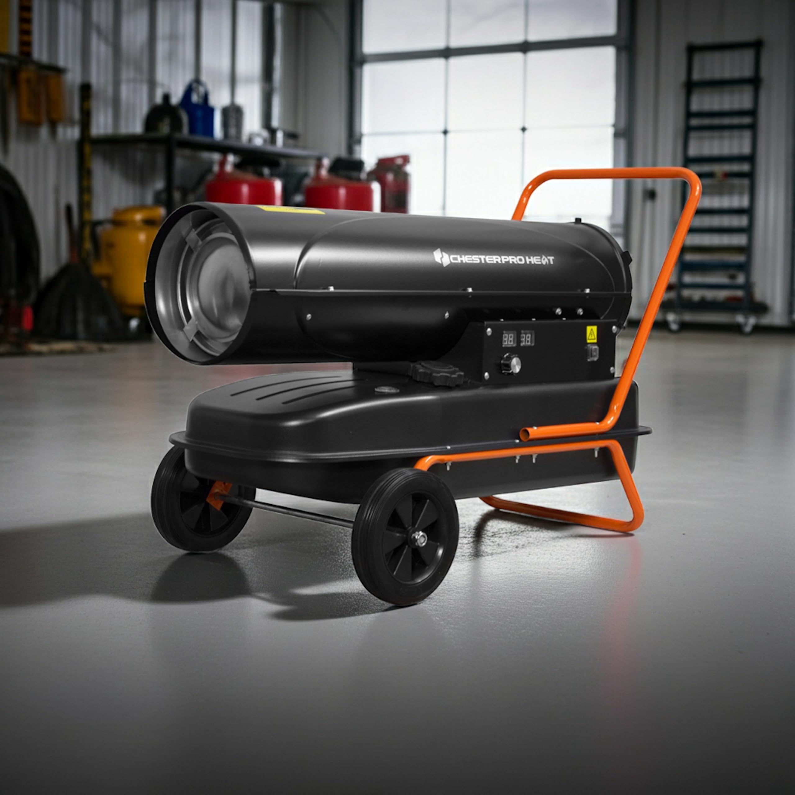 Canon à chaleur diesel 30 kW CHESTERPRO HEAT – puissant chauffage d’atelier – thermostat & roues