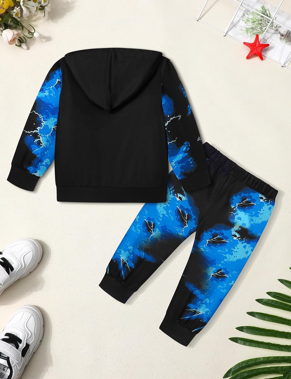 Toddler Boy Clothes Long Sleeve Dinosaur Hoodie Tie-Dye Sweatpants T-Rex Boys Clothes Fall Winter Outfits 18M-8Y - Image 9