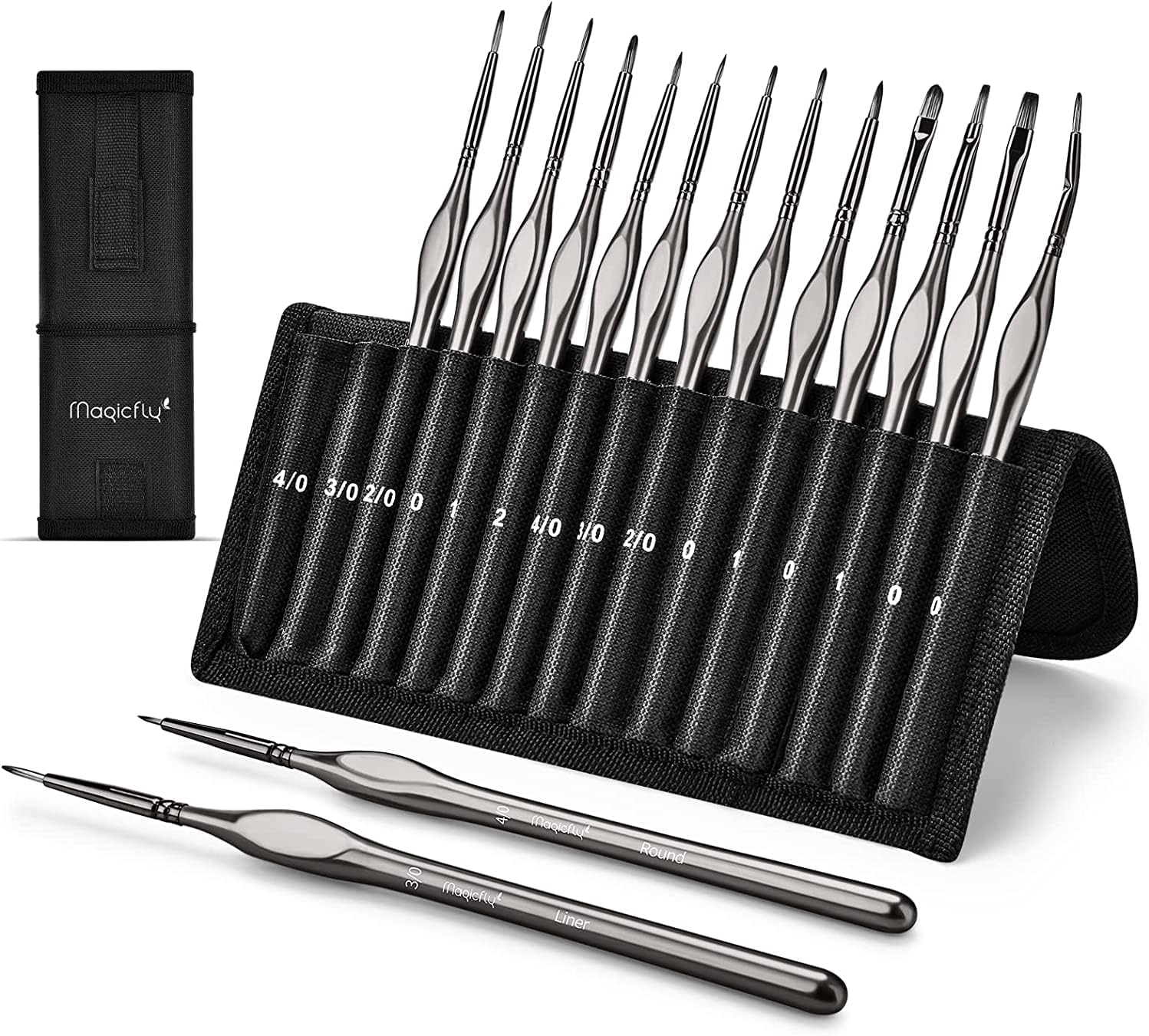 Magicfly Fine Detail Paint Brushes Set 15PCS, Miniature Paint Brushes, Art Paint Brushes for Acrylic, Oil, Watercolour, Gouache, Fine Detailing