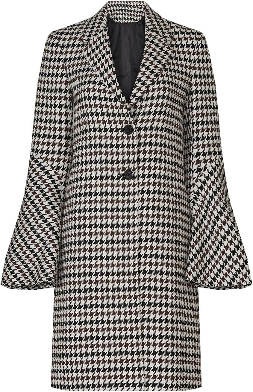 Rent The Runway Pre-Loved Houndstooth Bell Sleeve Coat - Image 2