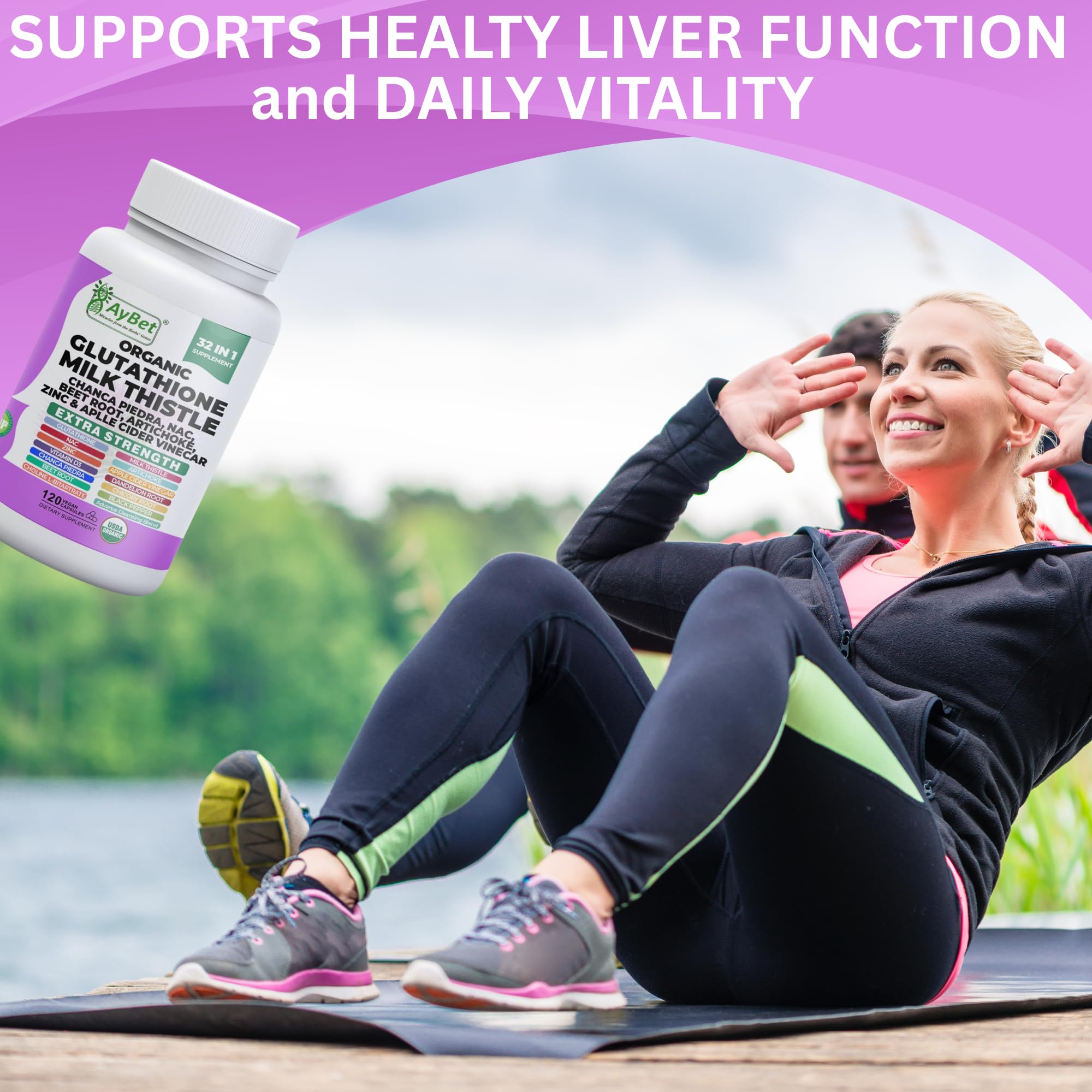 Glutathione NAC Milk Thistle Supplement | Liver Health Support | 32-in-1 Herbal Antioxidant Formula with Chanca Piedra, Turmeric, Dandelion Root, Beet Root & Zinc | Halal Vegan Organic Daily Wellness — Amazon image 7