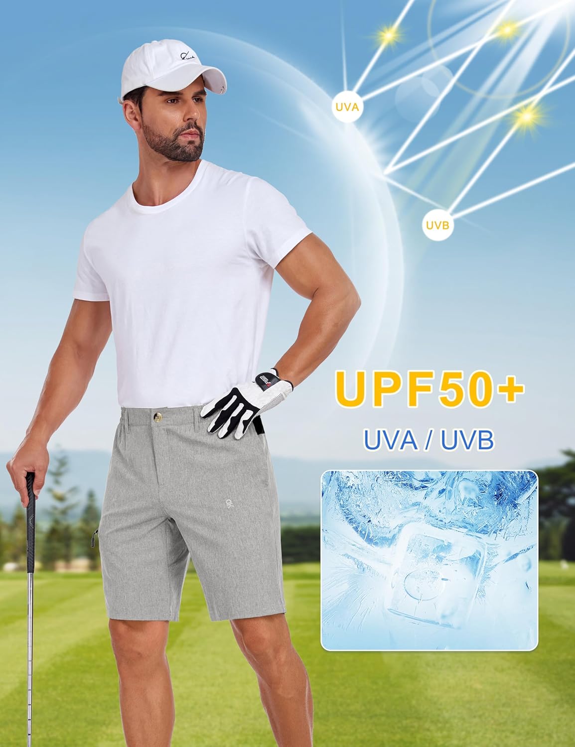 Little Donkey Andy Men's Golf Shorts Quick Dry Lightweight Breathable Casual Short with Elastic Waist 3 Pockets for Hiking - Image 3