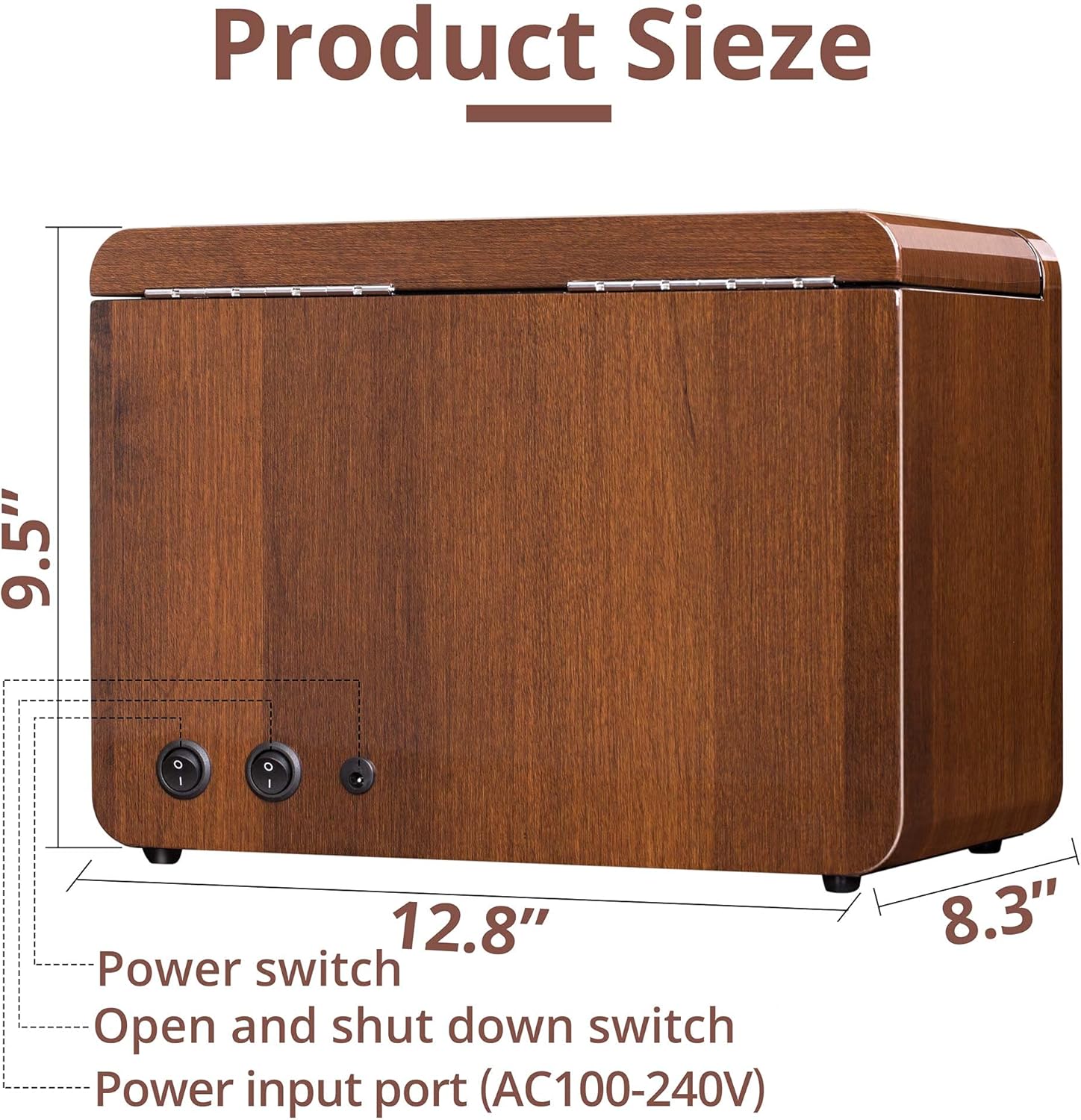 Automatic Watch Winder with 3 Quiet Running Motor Watch Winding LCD Display+ 4 Storage Box, Diamond Decorated, Walnut Watch Winder for Rolex with 5 Adjustable Upgraded Watch Pillows, AC Adapter