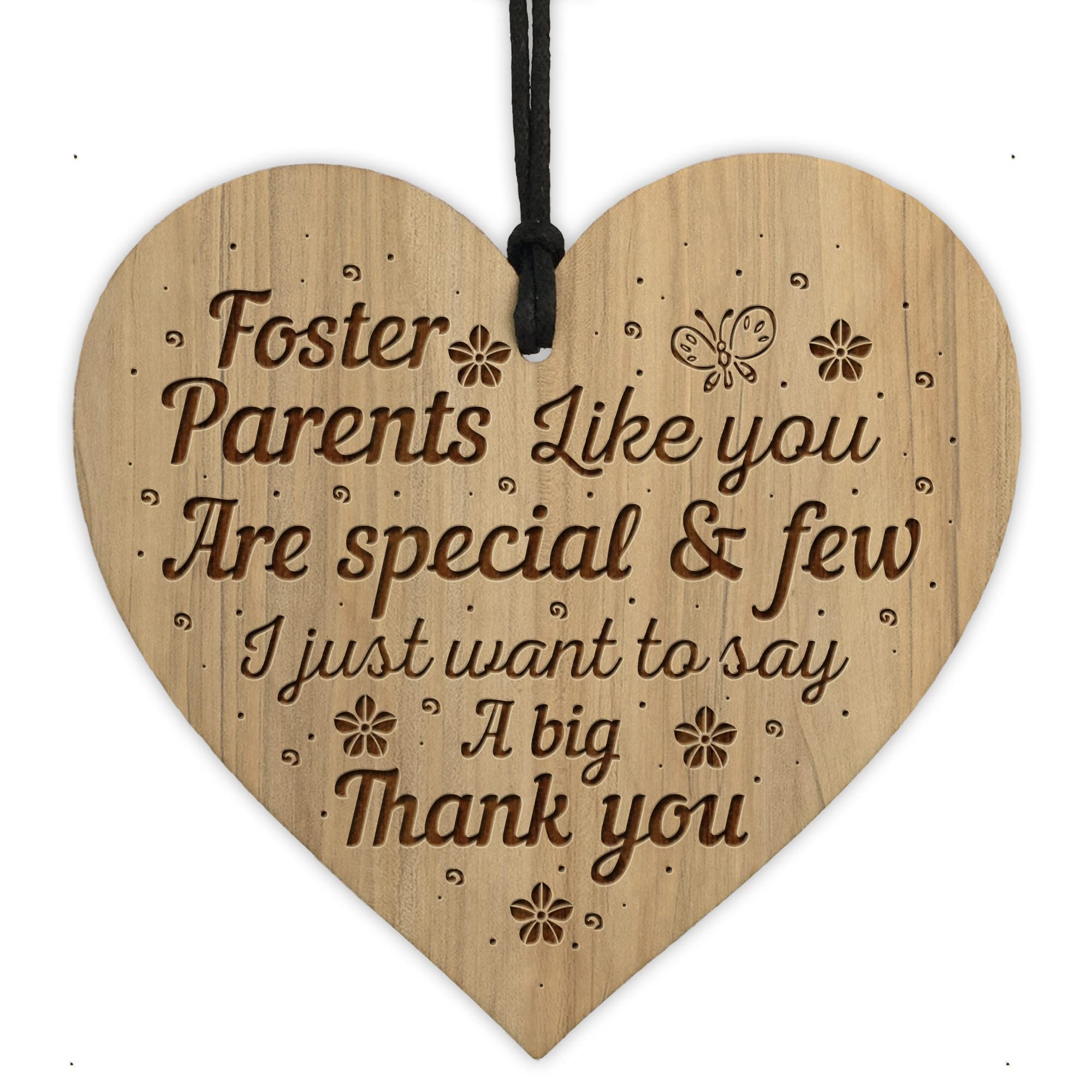 Red Ocean Foster Parent Gifts Wood Engraved Heart Birthday Christmas Gift For Mum Dad Thank You Gift