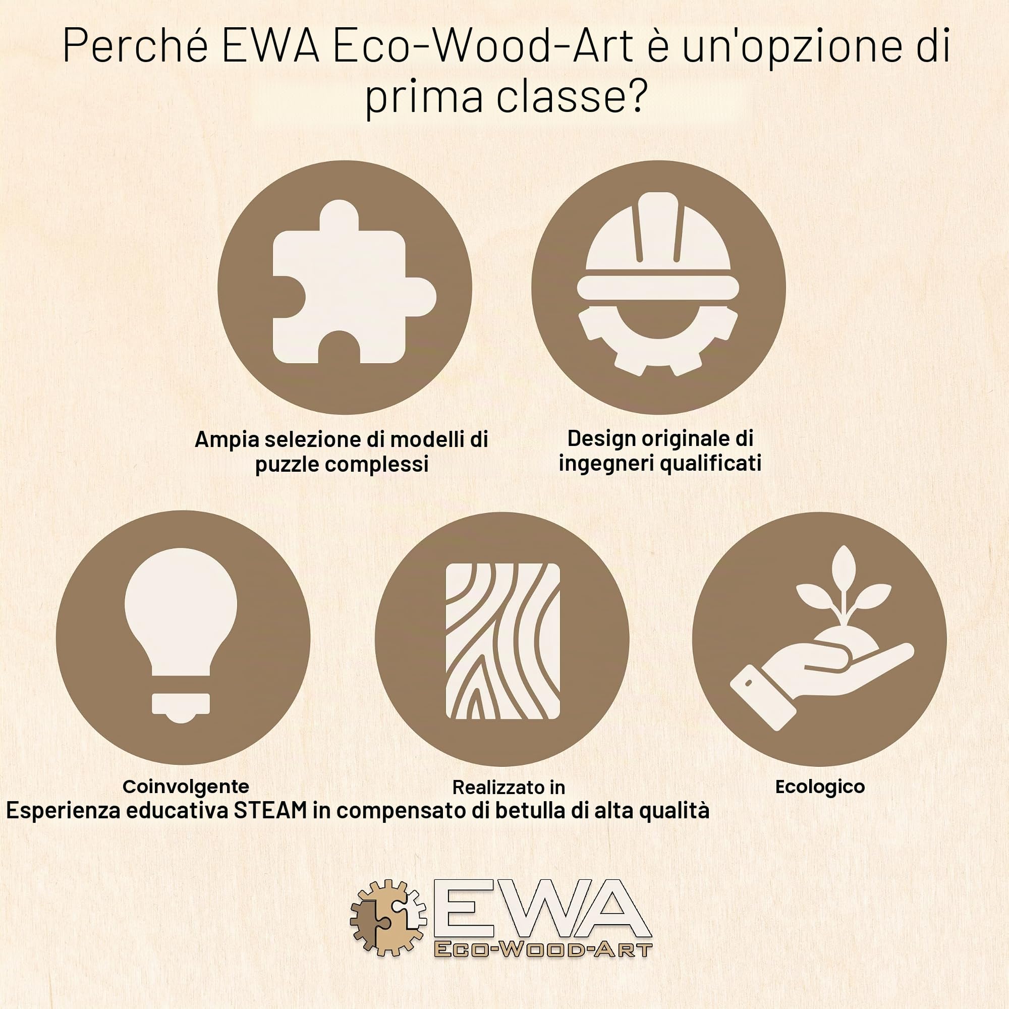 EWA Eco-Wood-Art - CAMION DEI POMPIERI - Puzzle meccanico 3D in legno - Puzzle per adulti e adolescenti - Montaggio senza colla - 439 pezzi