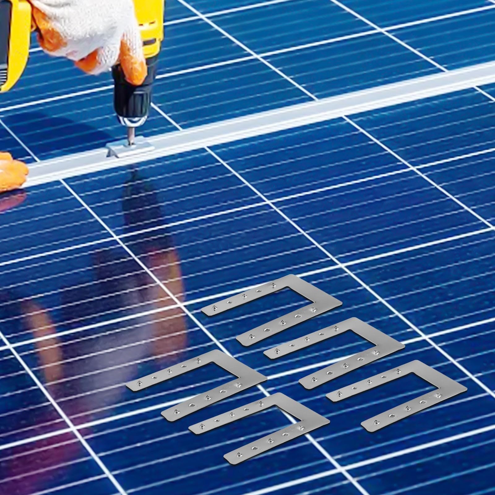 Lot de 50 serre-câbles pour panneau solaire avec rondelle de mise à la terre pour toit photovoltaïque et applications au sol supportant des rails en acier et en aluminium