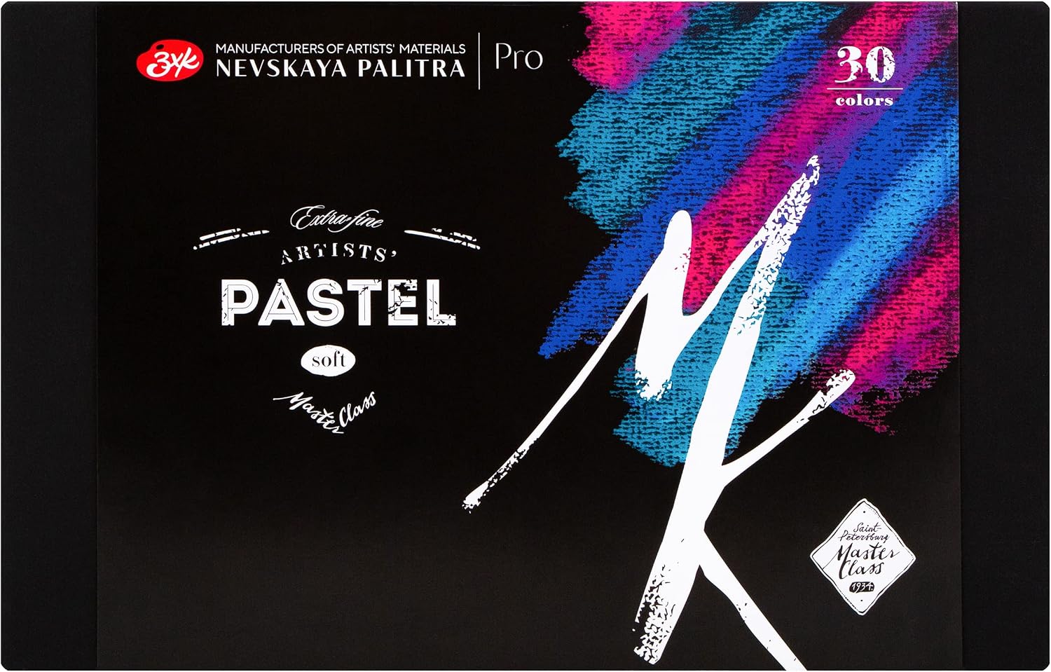 Master Class Artists' Professional Extra Soft Dry Pastel Set 30 colors in Cardboard Box by Nevskaya Palitra
