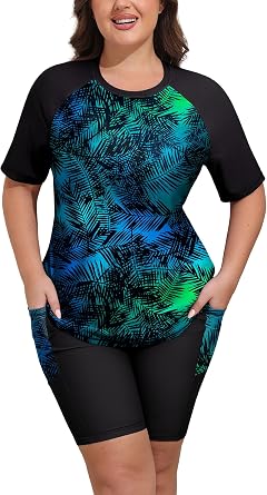 Arolina Rash Guard for Women 2 Piece Swimsuits UPF 50 Swim Shirts with Boyshorts Modest Bathing Suit Swimwear