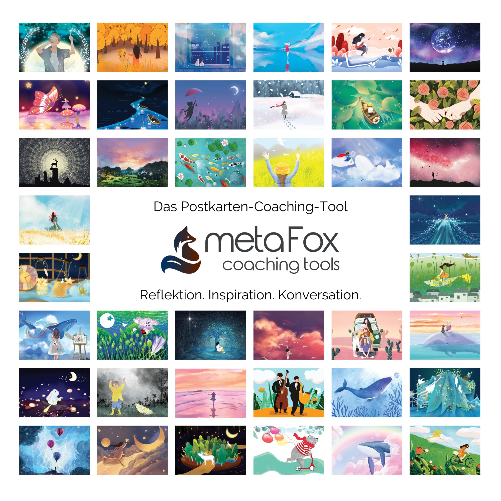 metaFox „Traumwelten“ - 52 illustrierte Postkarten für deine Träume