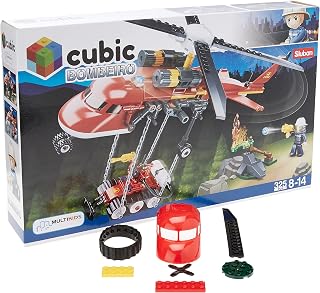 Bloco de Montar Cubic Bombeiros Helicóptero de Transporte 325 Peças Multikids – BR1492