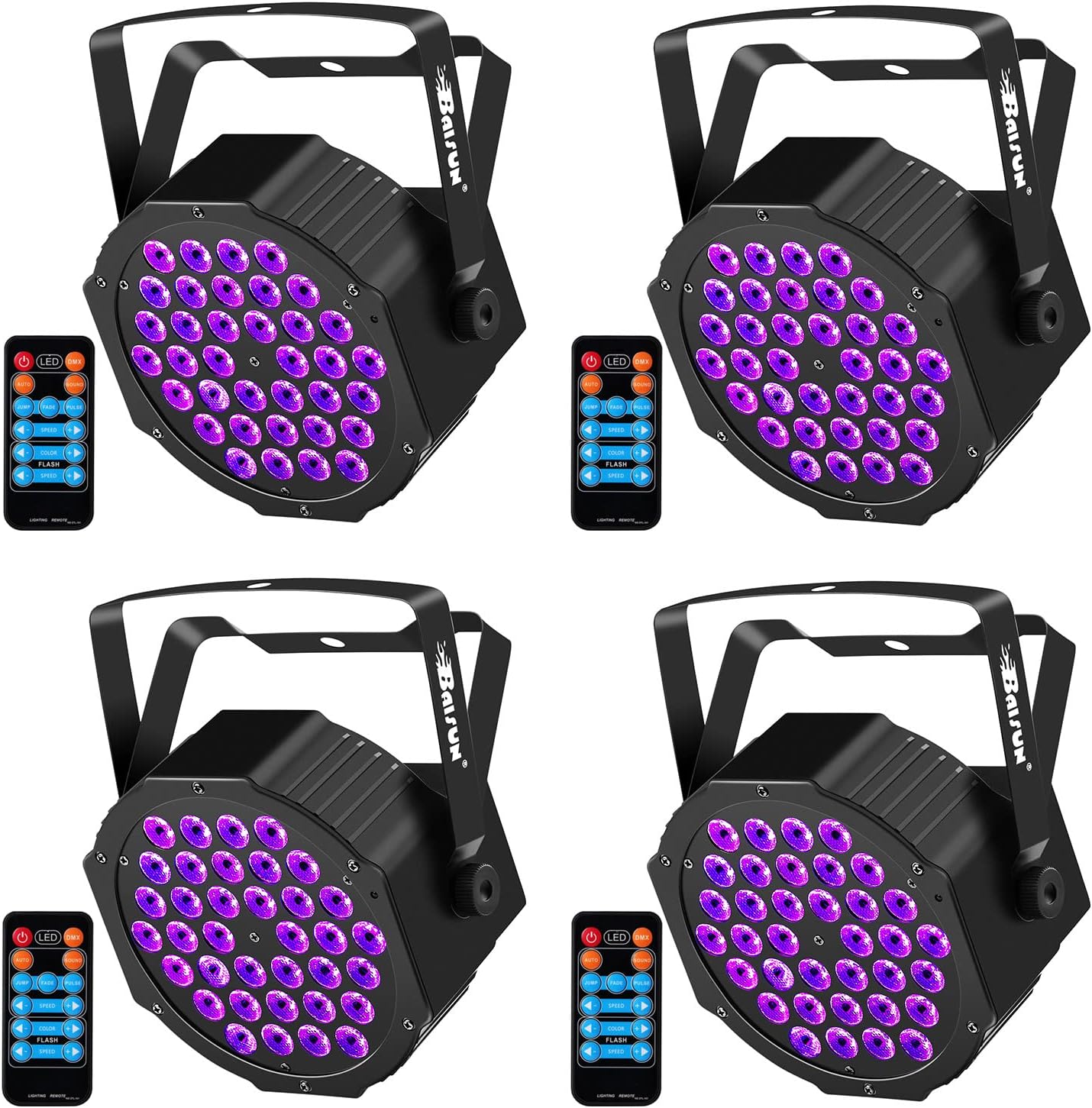 Baisun Black Light 36 UV LED Stage Lights by Remote and DMX