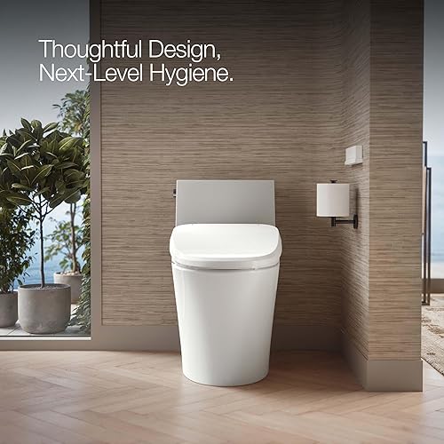 Miniatura 35 de Kohler PureWash E590 - Asiento de inodoro alargado con calefacción, galleta con panel lateral, agua tibia, secadora, tapa de cierre silencioso