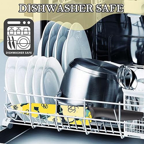 Miniatura 4 de Marco Almond Juego de cuchillos de cocina de diseño artístico, 6 cuchillos de cocina de acero inoxidable con 6 protectores de cuchillas, cuchillos