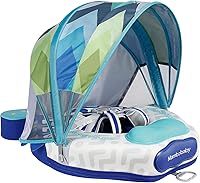 Vista 9 de HECCEI Mambobaby Float con toldo, añade cola más nuevo flotador de edición limitada para bebé