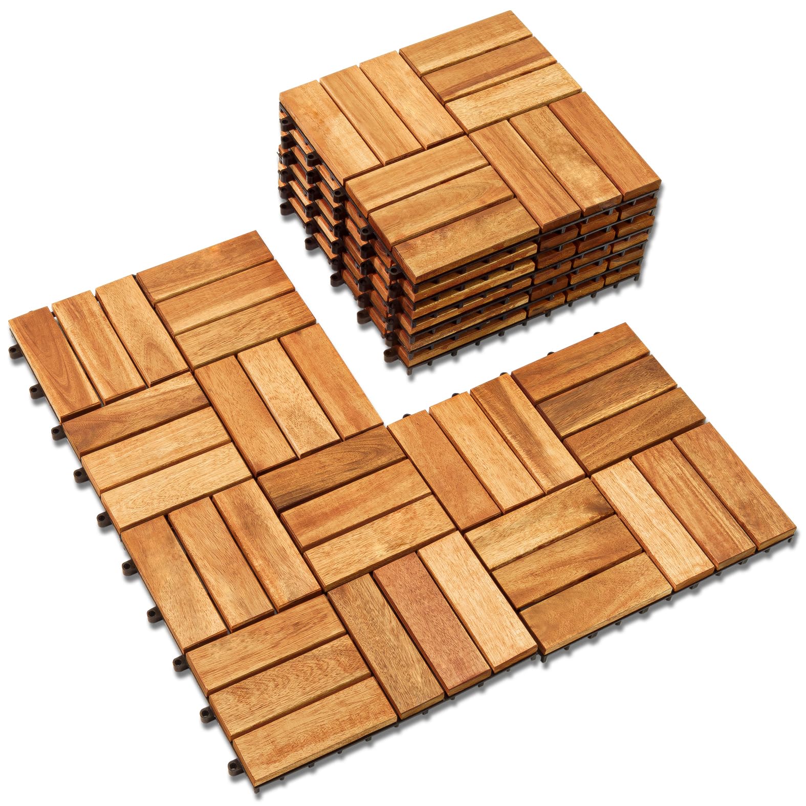 Buy Interlocking Deck Tile (Pack of 10, 12"x12") Acacia Hardwood Deck