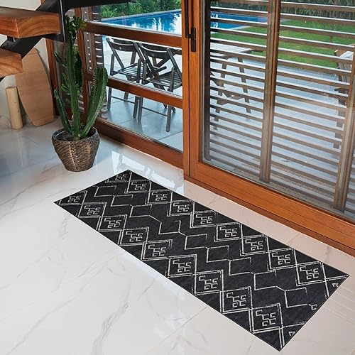 Miniatura 86 de Alfombra lavable a máquina con parte trasera antideslizante y resistente a las manchas, respetuosa con el medio ambiente, apta para familias y