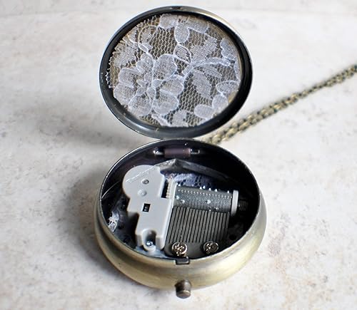 Miniatura 5 de Dandelion Wish Music Box Locket in Bronze