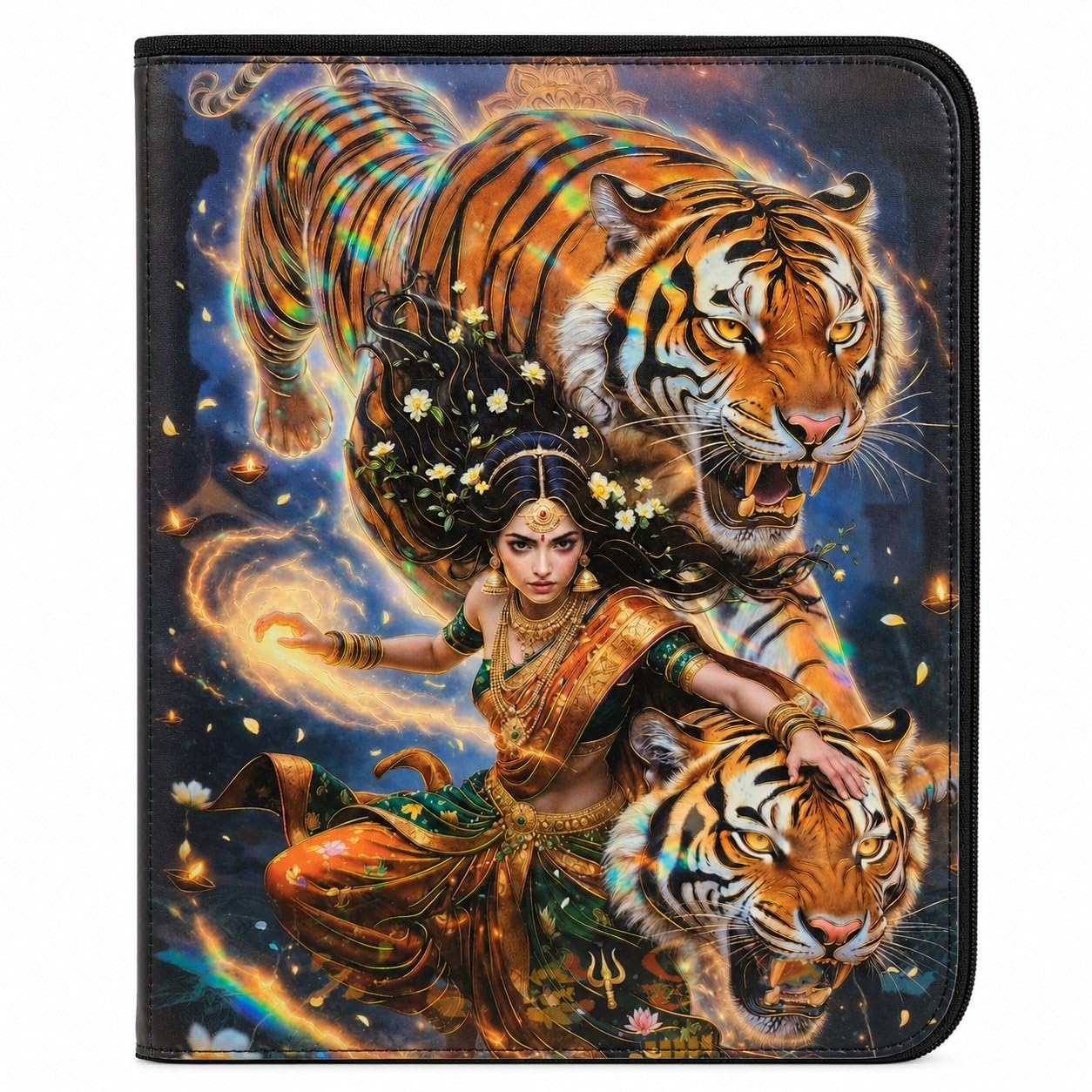 Tiger Guardian - Carpeta de tarjetas coleccionables con cremallera de 9 bolsillos, álbum de carga lateral con 20 páginas de doble cara, capacidad para 360 tarjetas