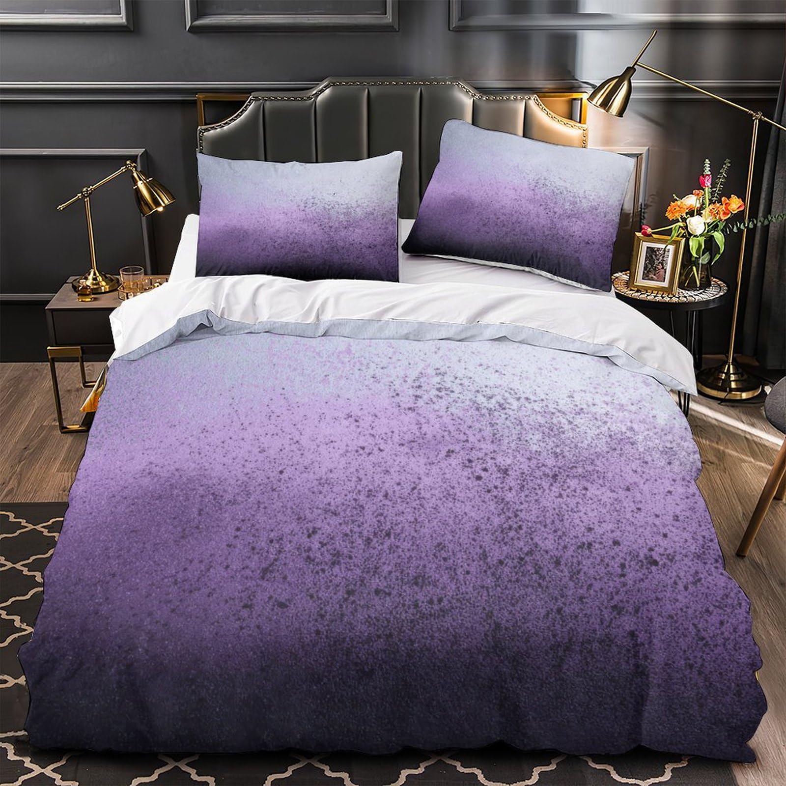 Housse de couette 3D imprimé spray violet drap de couette enfant garçon 260x220