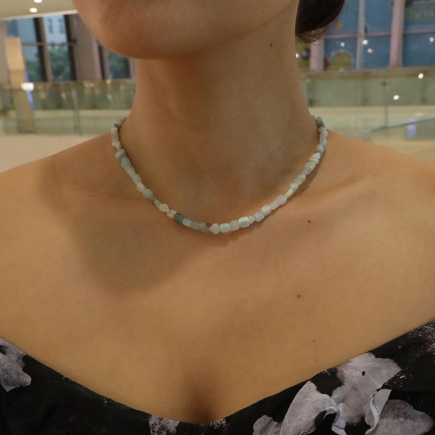 Wellike Beaded Necklaces For Women Trendy Dainty Choker Necklace Chain 18k Gold Plated Natural Stone Handmade Everyday Bead Necklaces Fashion Healing Crystal Jewelry - Image 4