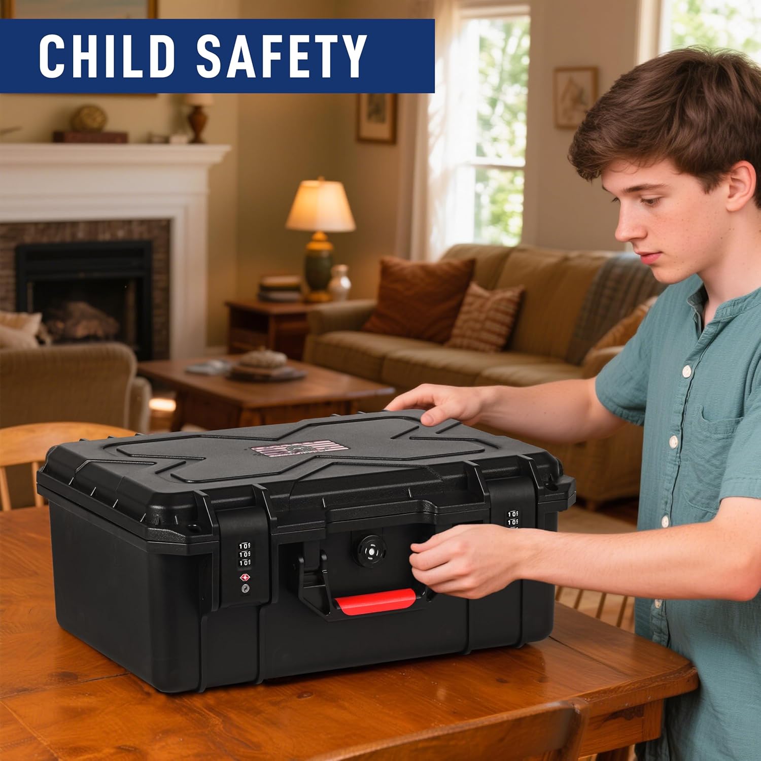 TSA Gun Cases for Handguns with Burglar Alarm Security, Holds Multiple 5 Pistol Case with 22 Mags, Pre-cut Heavy Duty Waterproof Gun Case, TSA Approved Firearm Travel Case - Image 7