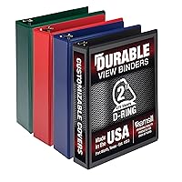 Vista 155 de Samsill Carpeta duradera de 3 anillos de 1 pulgada, fabricada en Estados Unidos, carpeta de anillos en D, cubierta transparente personalizable