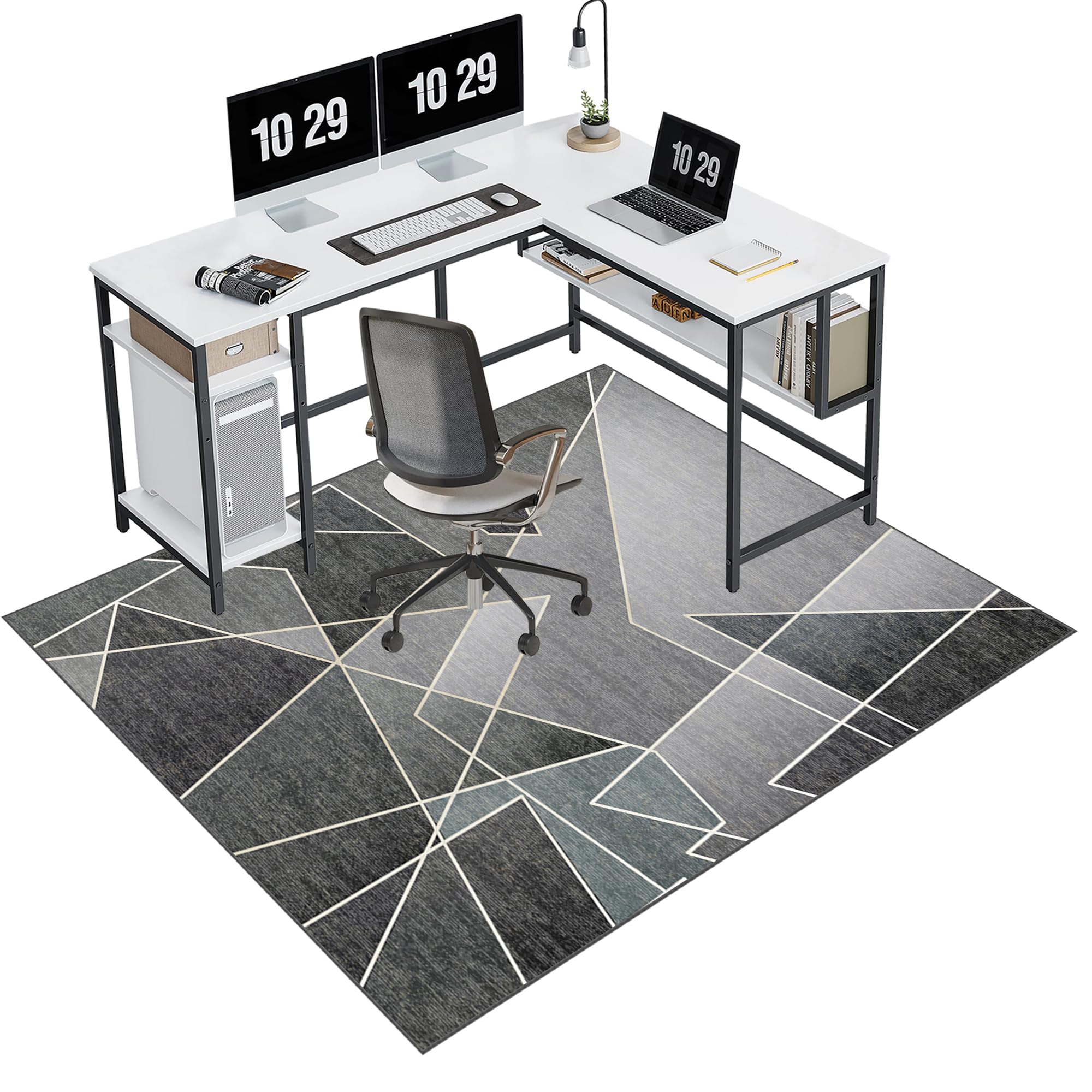 Eykwkb Color-7 140 X 180 Cm Office Chair Mat For Carpet - Low/No Pile Carpet Protector Chair Mat For Easy Glide - Multi-Purpose Computer Desk Chair Mat Large - Gaming Chair Mat - Floor Protector For Chairs