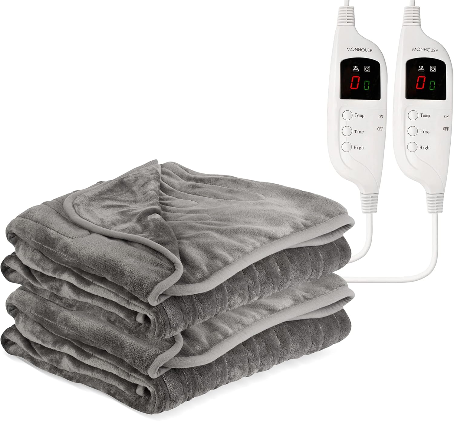 MONHOUSE Heated Throw Pack Of 2 Electric Blankets Digital