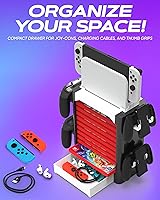 Vista 5 de Skywin Game Storage Tower Compatible With Nintendo Switch (White) - Game Holder Game Disk Rack and Controller Organizer