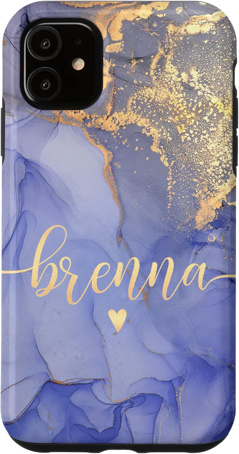 iPhone 12/12 Pro Brenna Letter B Initial Cute Purple Personalized Case