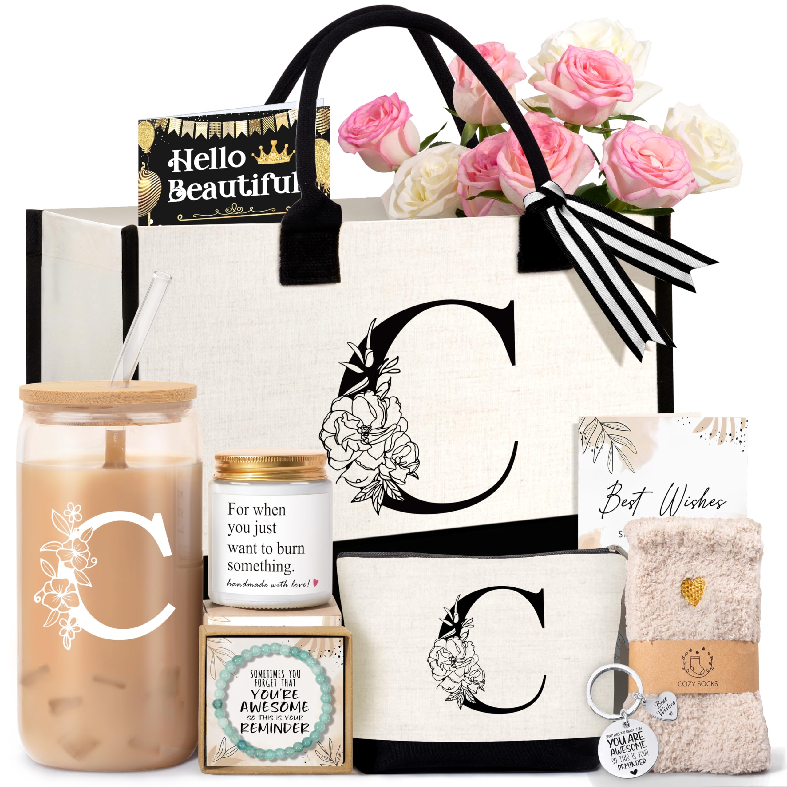 Monogrammed Initial Tote Bag Gift Set