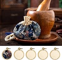 Vista 7 de Framendino, Paquete de 10 mini aros de madera para bordar círculos redondos de punto de cruz para bricolaje, llavero, marco