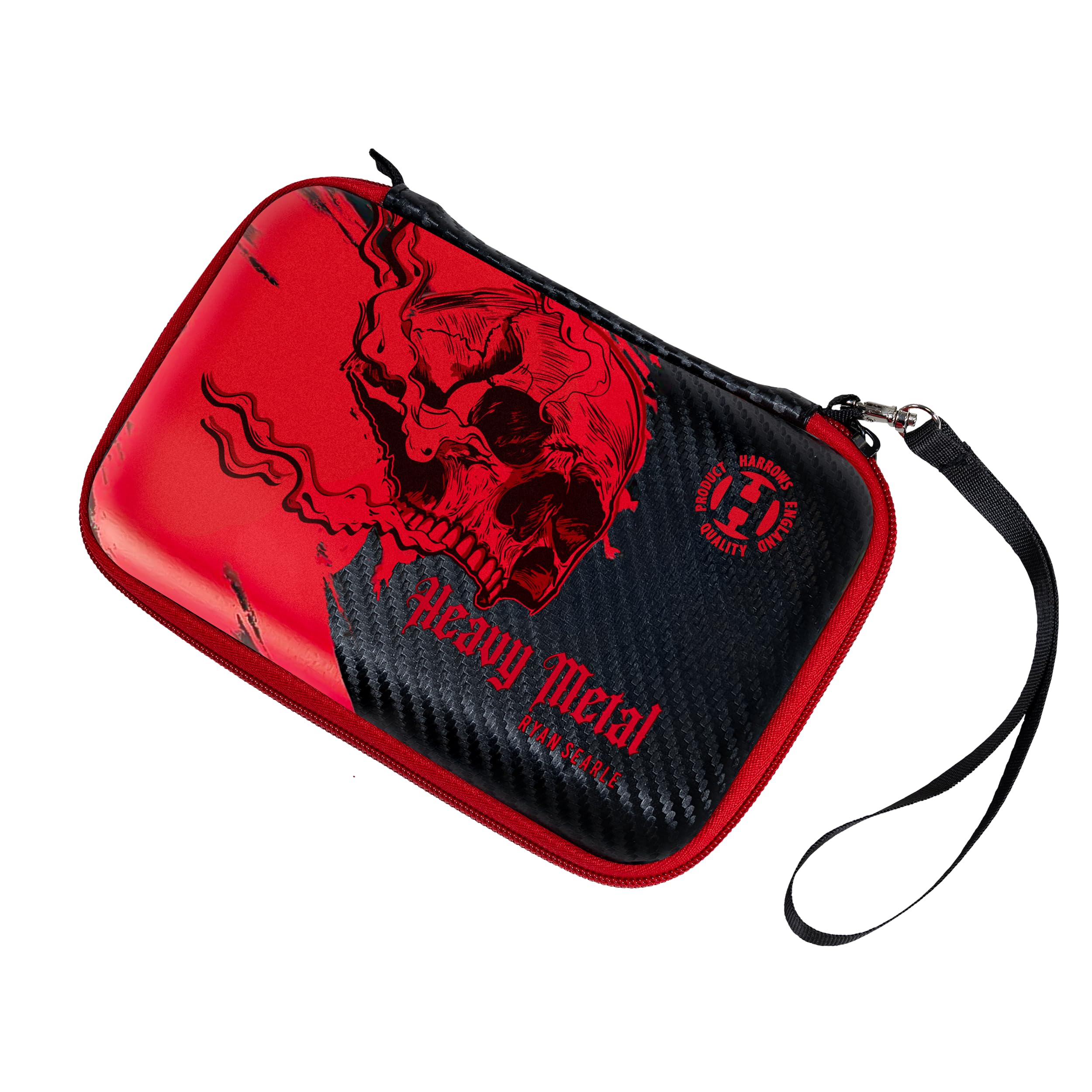 Harrows Darts Case Ryan Searle Player Pro 6 v2 | Dart Case Darts Holder I Darts Case Holds 6 Darts | Protective EVA Material | Holds 6 Darts Fully Assembled and Darts Accessories I Black Red
