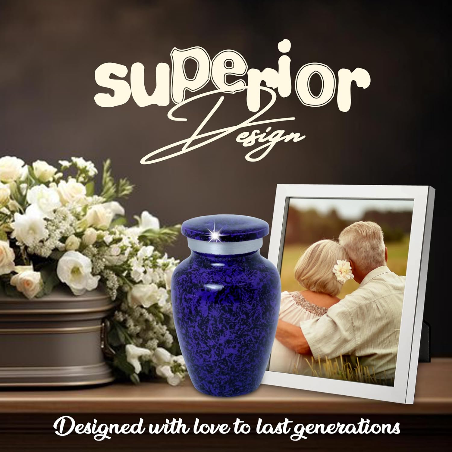 Marble Finish Keepsake Sharing Urn – Mini Metal Cremation Urn for Human or Pet Ashes – Small Memorial Token Urn with Velvet Bag & Funnel – A Perfect Tribute & Gift for Families (Purple)