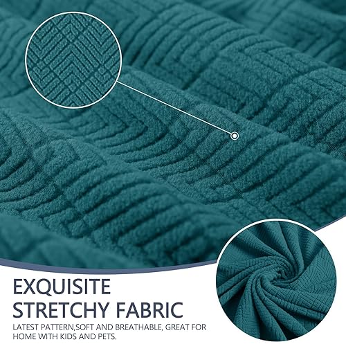 Miniatura 4 de JIVINER Fundas elásticas para sofá biplaza de 1 pieza, funda de elastano para sofá de 2 plazas, protector universal de muebles con parte inferior