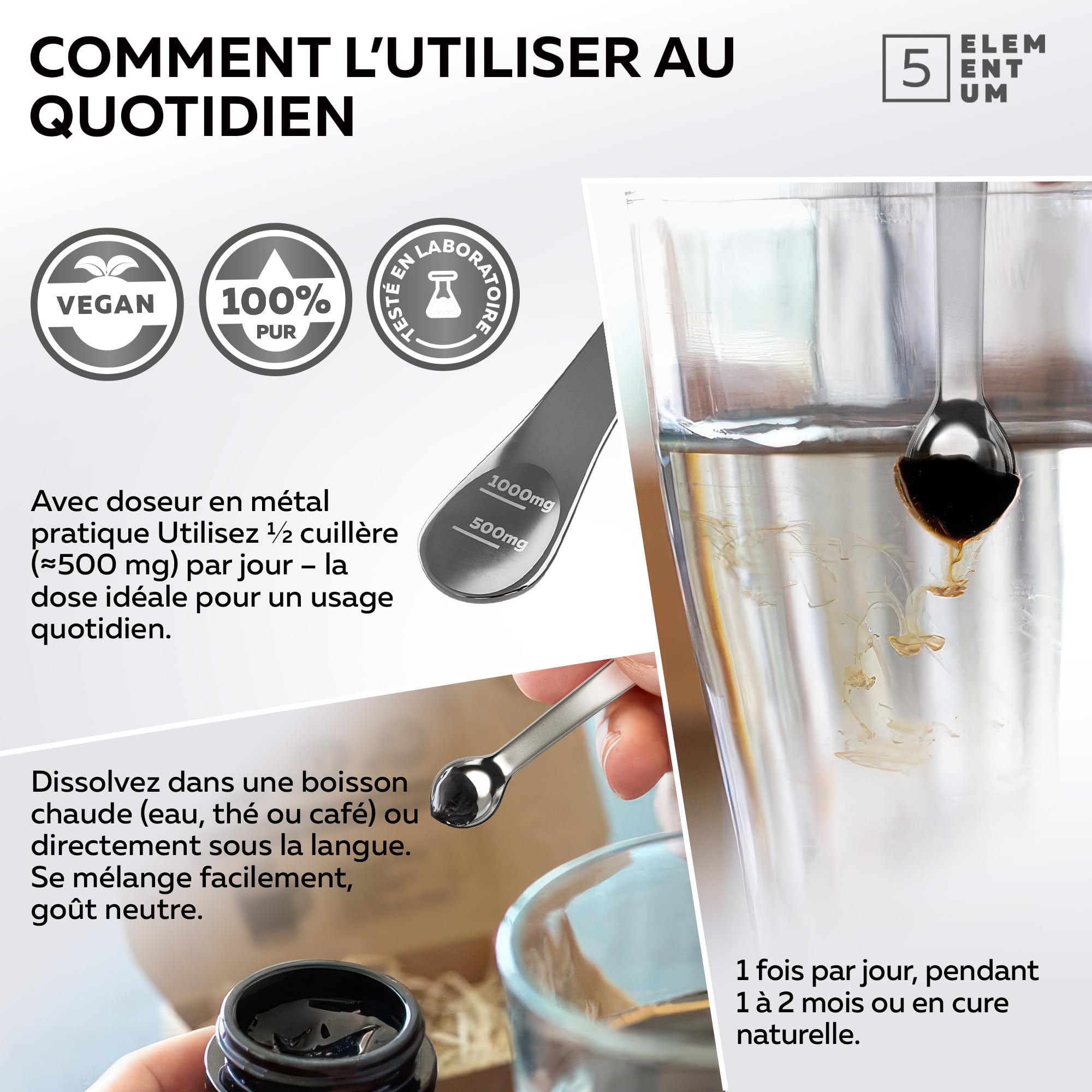Shilajit Himalaya pour Hommes – 100 g (2x50 g) Résine Pure avec 82 % d’Acide Fulvique | Mumijo Naturel Hautement Concentré | Résine de Shilajit Himalayenne + Cuillère Doseuse 500 mg