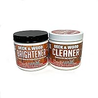 DeckWise Deck & Wood Cleaner Part 1 + Brightener Part 2 Combo - 32 oz Powerful Wood Restore Kit