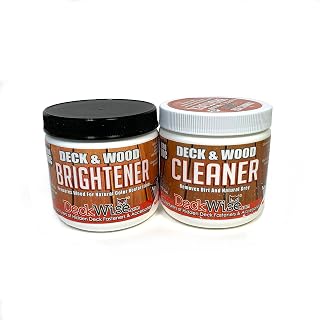 DeckWise Deck & Wood Cleaner Part 1 + Brightener Part 2 Combo - 32 oz Powerful Wood Restore Kit