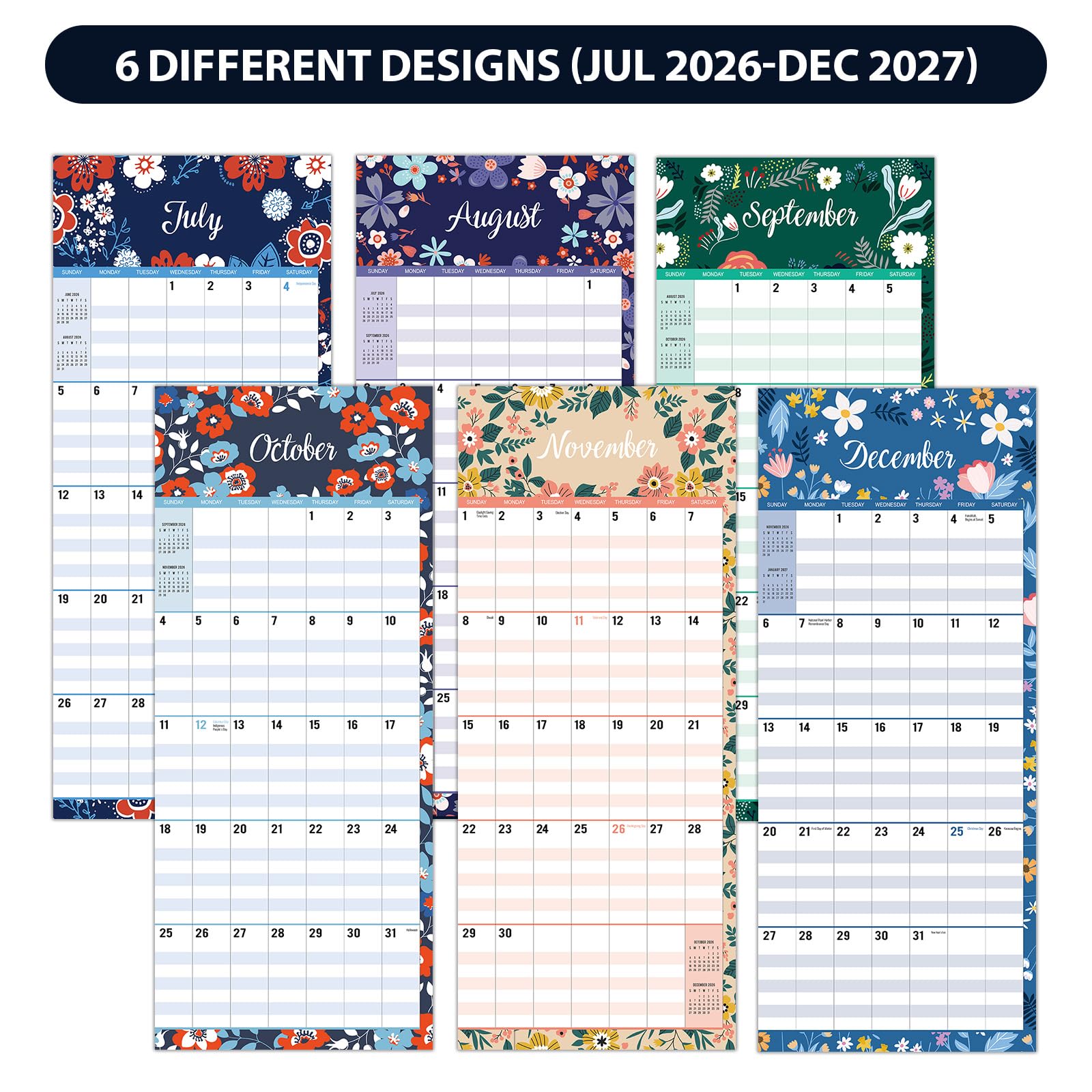 Wandkalender 2026 - Mom's Manager Kalender 2026 von Januar 2026 bis Dezember 2026, 29,5 x 29,5 cm, große Blöcke für Termine und Terminplanung - Familienkalender