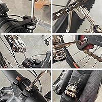 Vista 5 de Kit de herramientas multiherramienta para bicicleta 17 en 1 con disyuntor de cadena ergonómico y ligero, kit de reparación de bicicletas MTB
