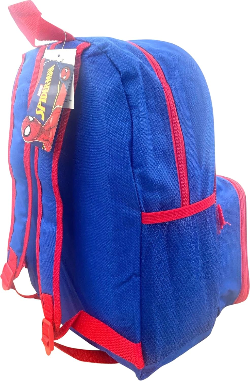Ruz Spiderman Boy's 16 Inch Backpack With Removable Matching Lunch Box Set (Blue-Blue-Red) - Image 6