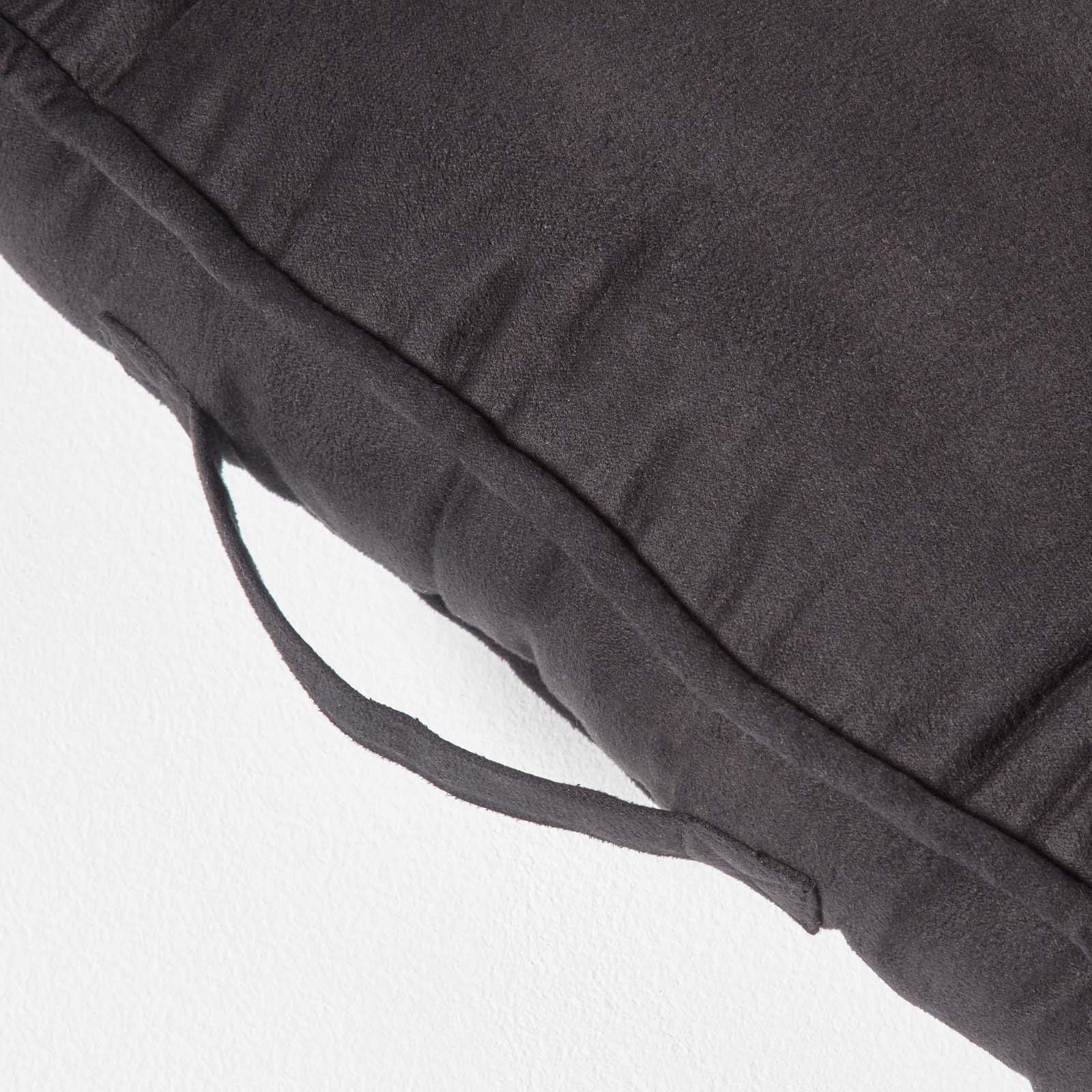HOMESCAPES Coussin rehausseur pour Canapé 2 Places, Coussin pour Palette ou Matelas de Sol en suédine, Noir, 100 x 48 x 10 cm