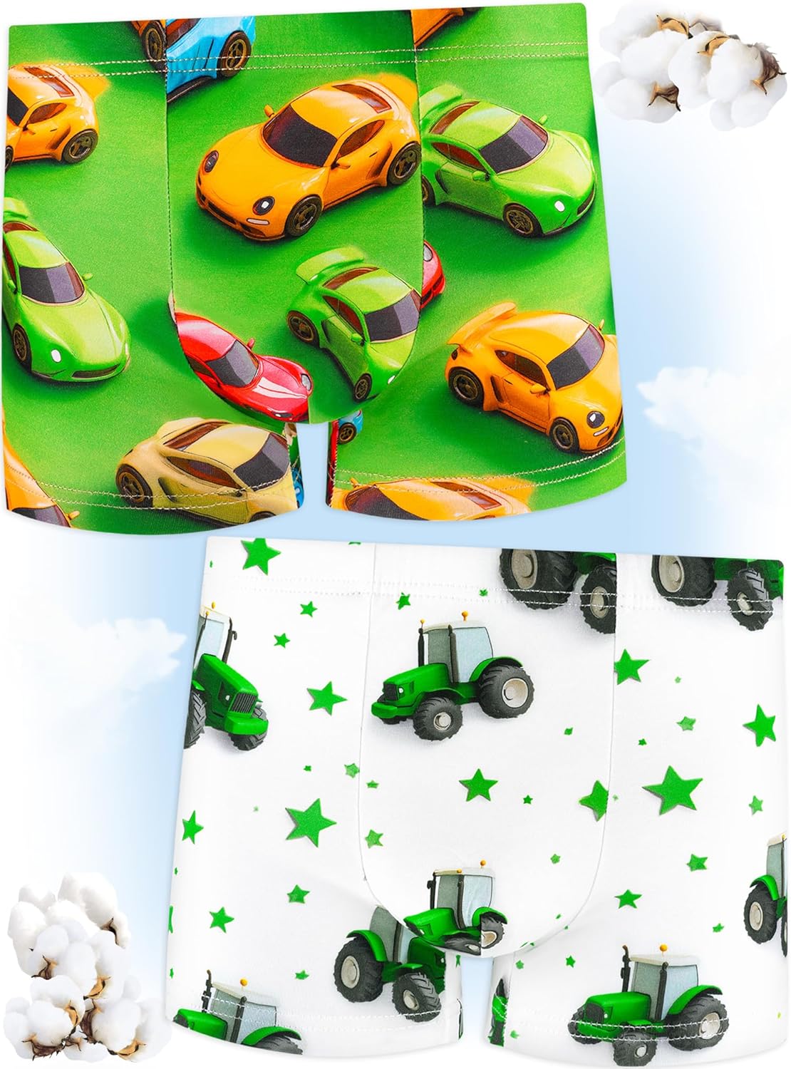 Boys' 3D Underwear,Soft Cotton Tagless Panties for Toddlers & Little Kids' Comfort,Breathable Boxer Briefs,3-Pack - Image 2