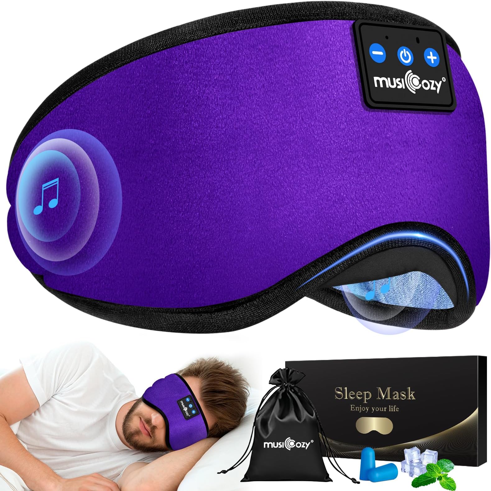 Sleep Headphones Bluetooth Eye Mask,UltraSoft Bluetooth Sleep Mask