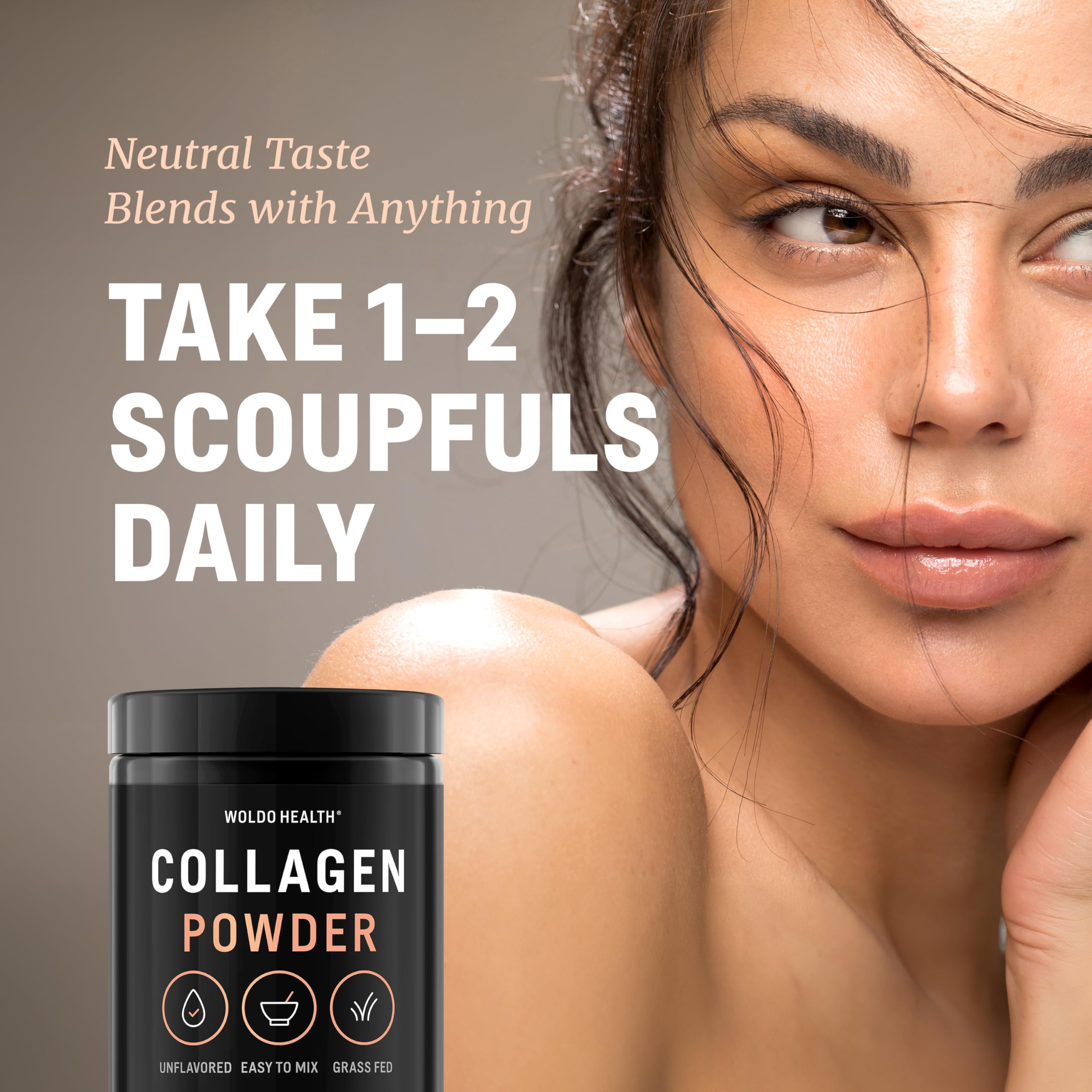 WoldoHealth Collagène Poudre 500g Bovin Hydrolysé - Protéine Neutre Peptides Type 1 & 3 pour Café & Shakes