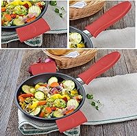 Vista 6 de Paquete de 4 soportes de silicona para mango de sartén caliente y soportes para ollas, resistentes al calor, agarraderas de hierro fundido